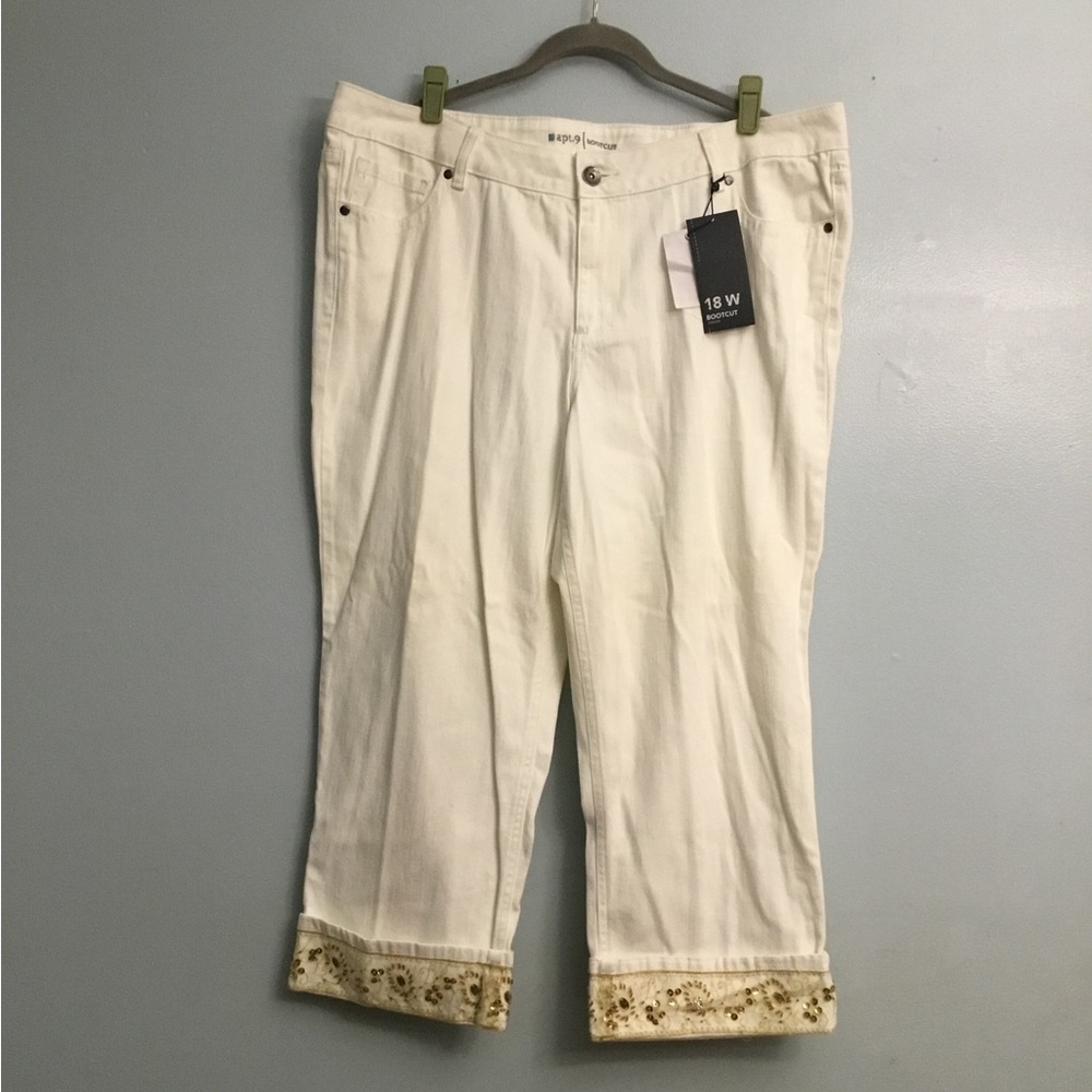 APT 9 bootcut white pants